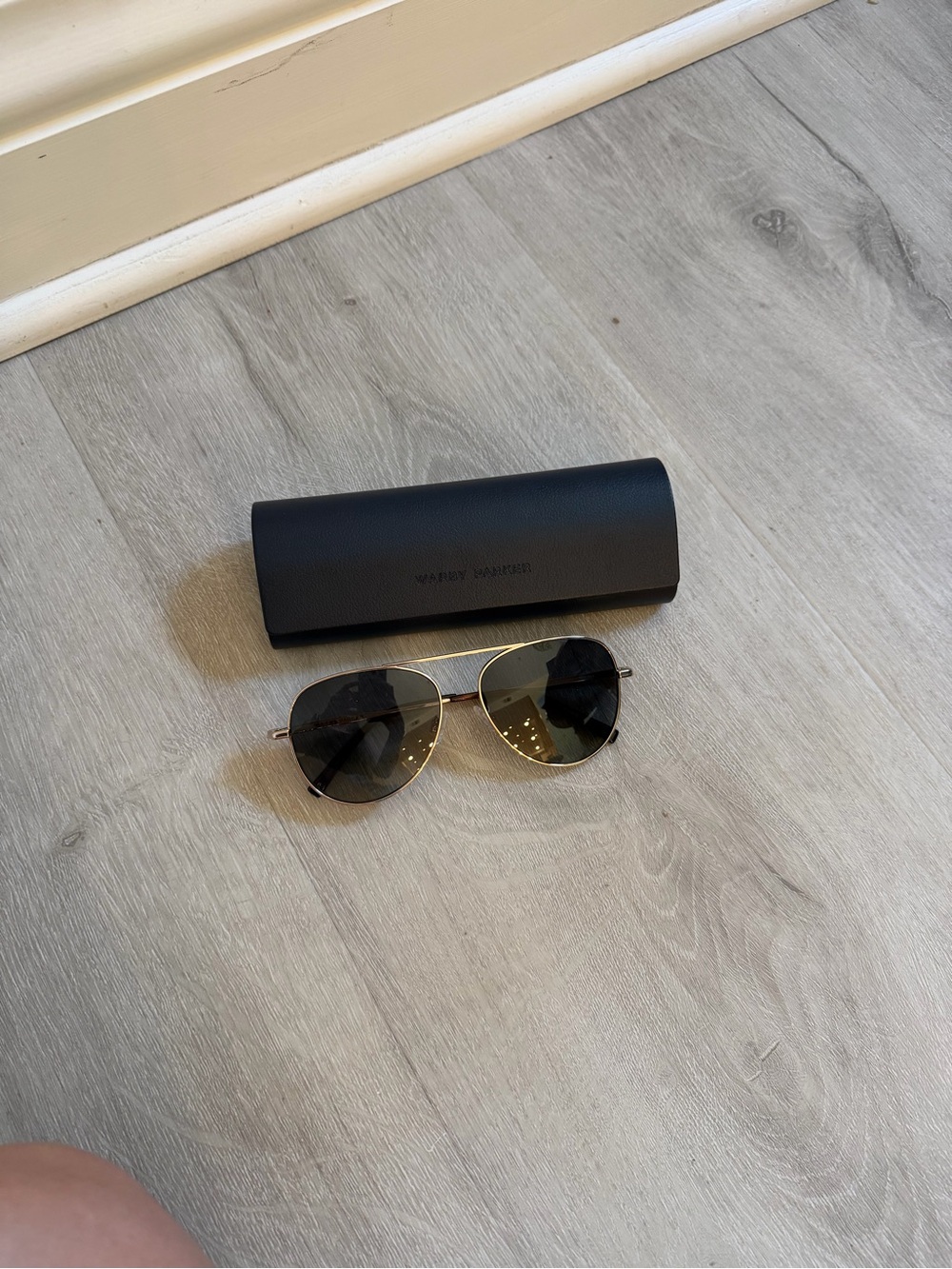 Prescription Aviator Sunglasses with Case - Black Lenses